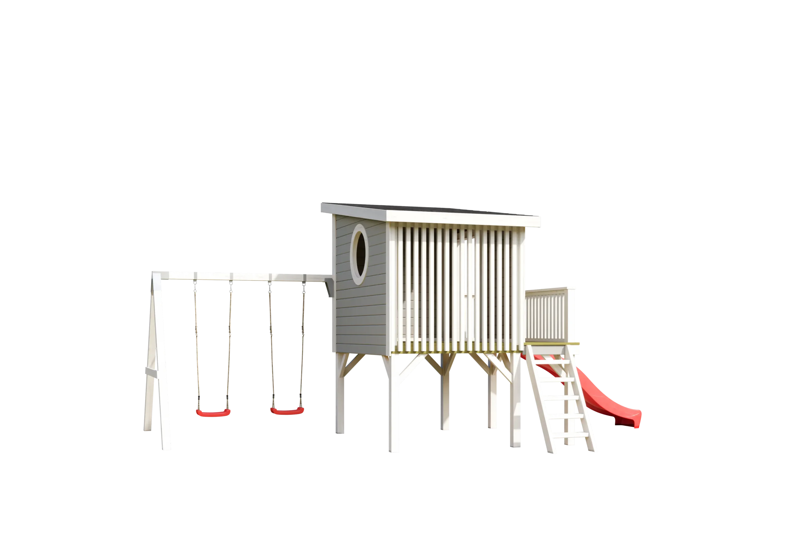 Casetta in legno per bambini 2,30x2,30 (19mm) con scivolo e altalena