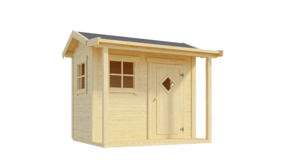 Casetta in legno per bambini 2x1,2 (19mm) con tettoia