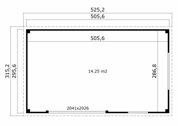 Casetta in legno per ufficio 5x2,96 (44mm)