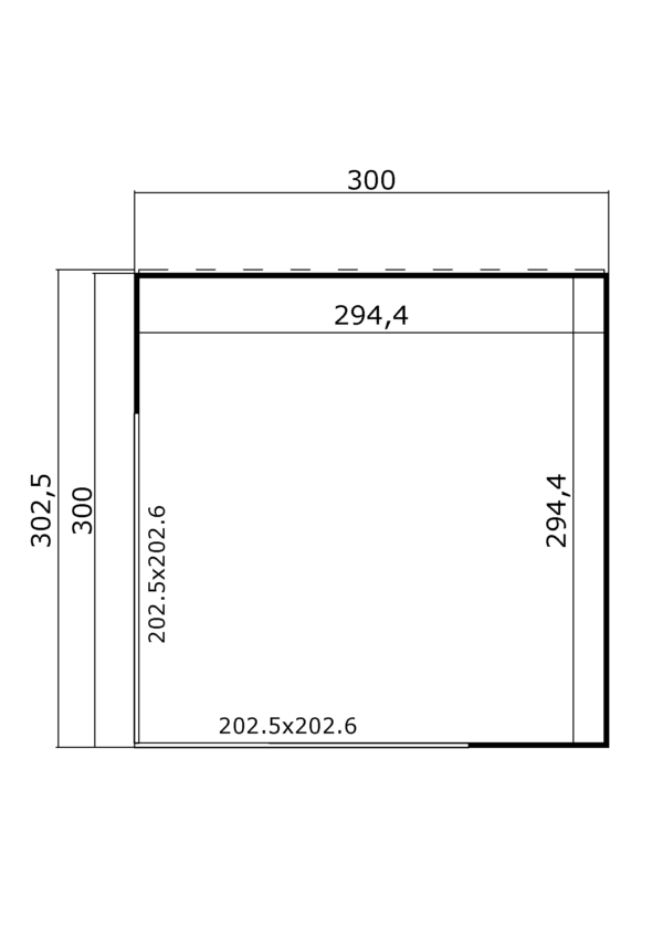 Casetta in legno per ufficio 3x3 (28mm)