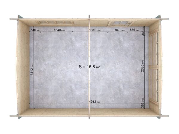 Garage in legno 3,5x5 (44mm) chiavi in mano