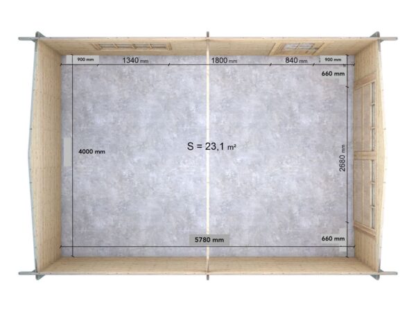 OFFERTA - Garage in legno 4x6 (44mm) chiavi in mano