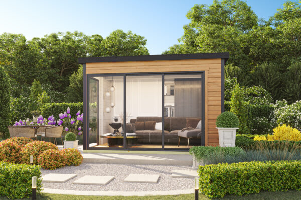 Casetta in legno per ufficio 3,6×2,4 (44mm) - Porta XL