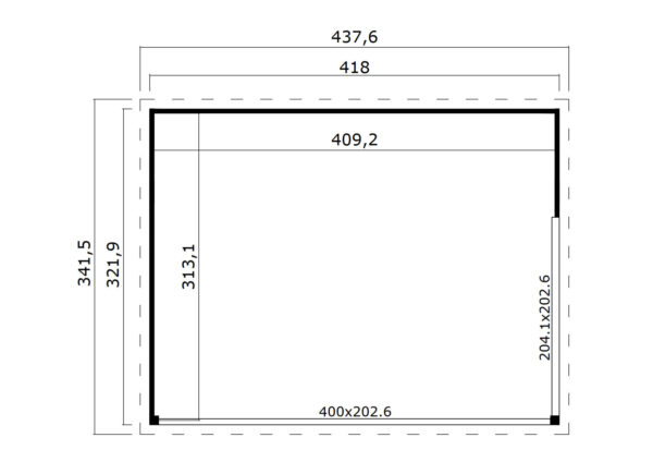 Casetta in legno per ufficio 4x3 (44mm)