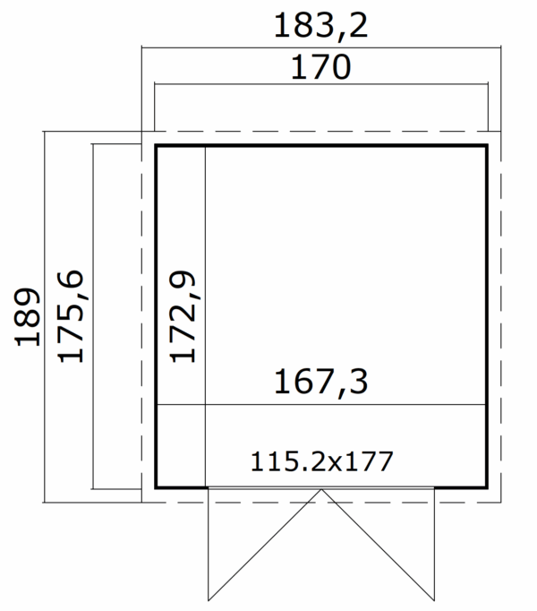 Casetta in legno 1,7x1,75 (13mm)