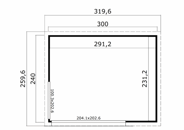 Casetta in legno per ufficio 3x2,40 (44mm)