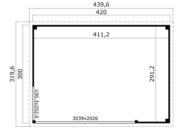 Casetta in legno per ufficio 4,2x3 (44mm)