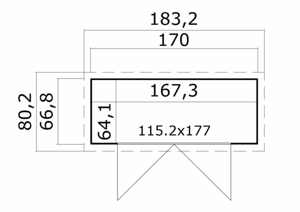 Casetta in legno 1,70x0,67 (13mm)