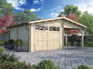 Garage in legno 3,5x5 (44mm) + tettoia 3 metri