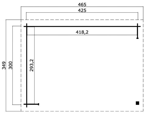 Gazebo in legno 4,25x3 (34mm) monofalda