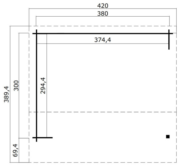 Gazebo in legno 3,80x3,00 (28mm)