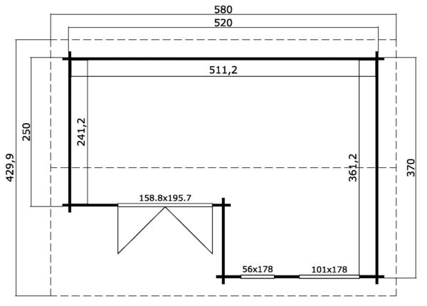 Casetta per campeggio 3,7x5,2 (44mm)