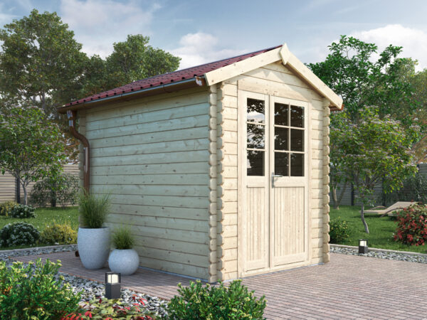 Casetta in legno 1,8x2,8 (2x3) 28mm con porta doppia