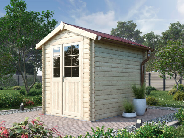 Casetta in legno 1,8x2,8 (2x3) 28mm con porta doppia