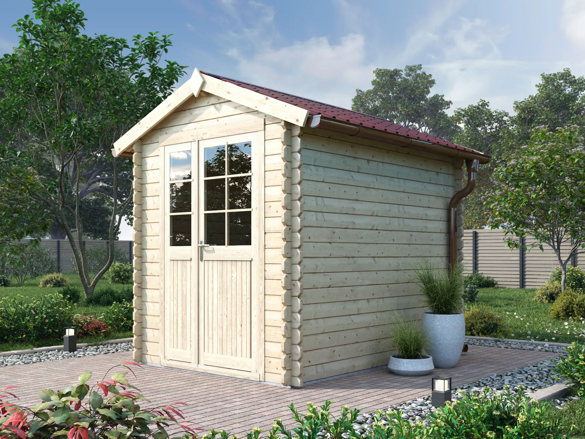 Casetta in legno 1,8x2,8 (2x3) 28mm con porta doppia