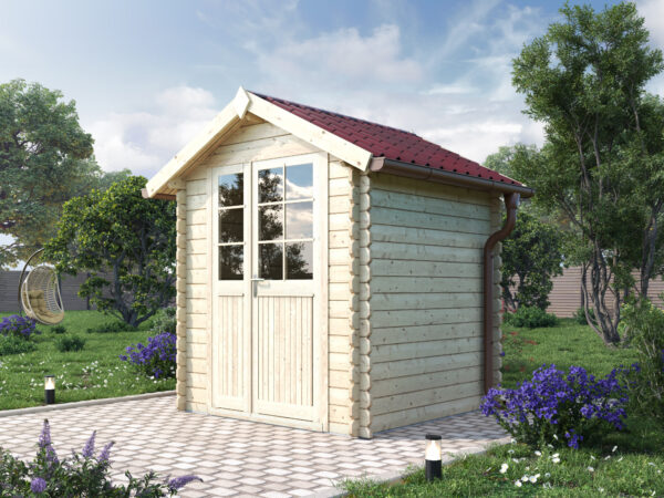 Casetta in legno 1,9x1,9 (28mm) con porta doppia