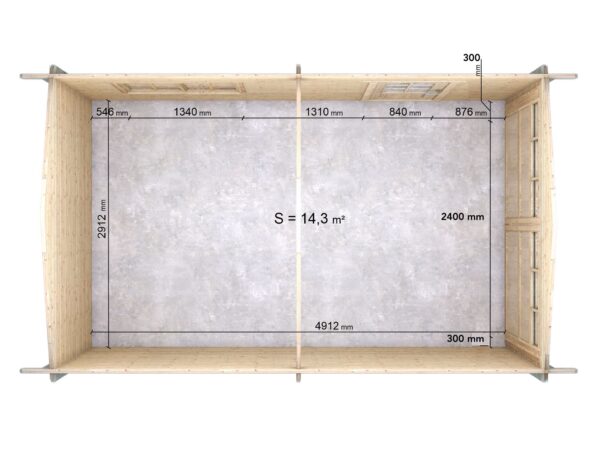 OFFERTA - Garage in legno 3x5 (44mm) chiavi in mano