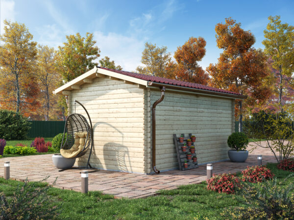 OFFERTA - Garage in legno 3x5 (44mm) chiavi in mano