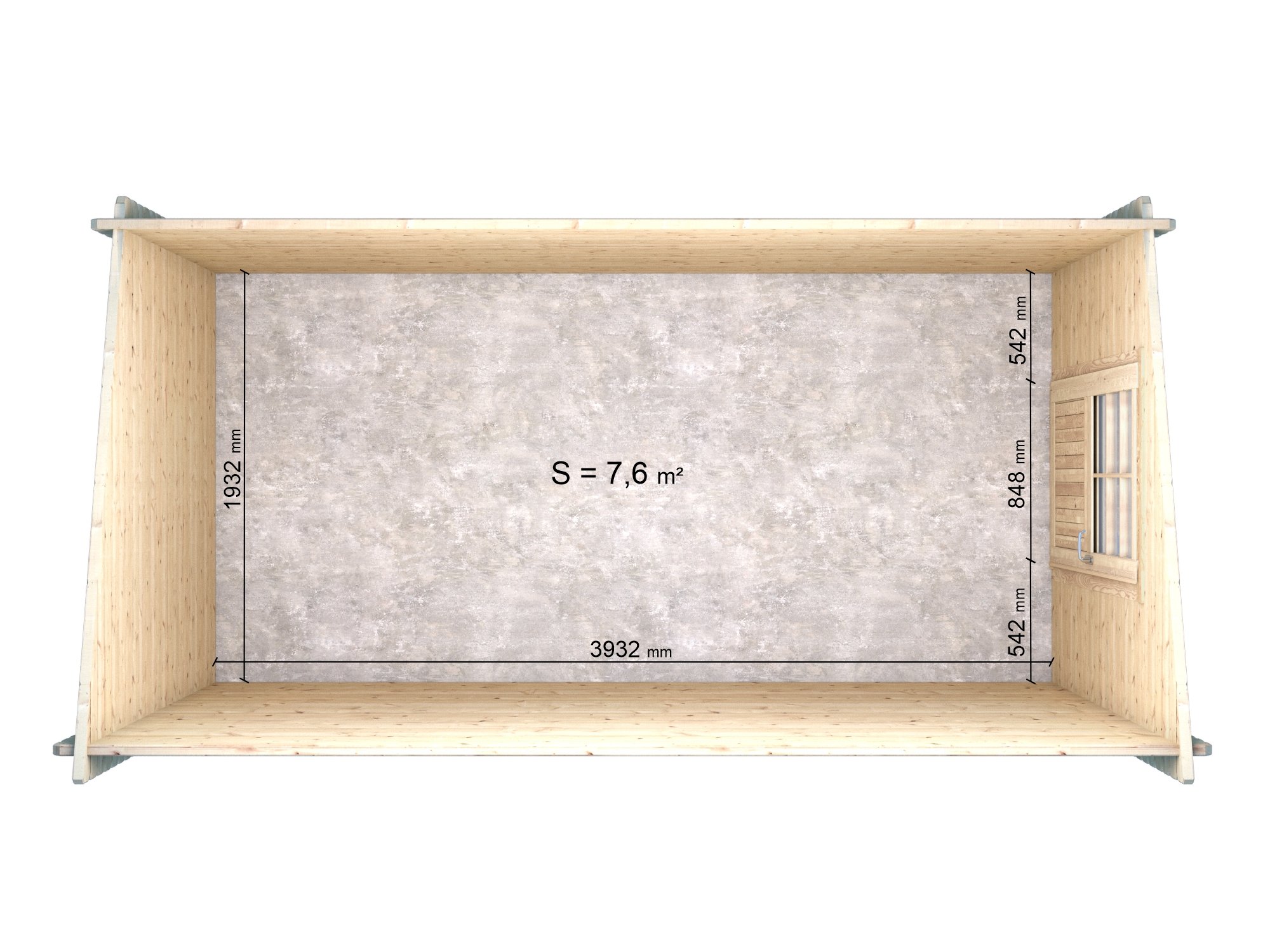 Casetta in legno addossata 2x4 (34mm) monofalda