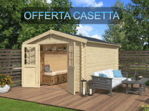 OFFERTA - Casetta in legno 2,75×3,80 (28mm) con porta doppia