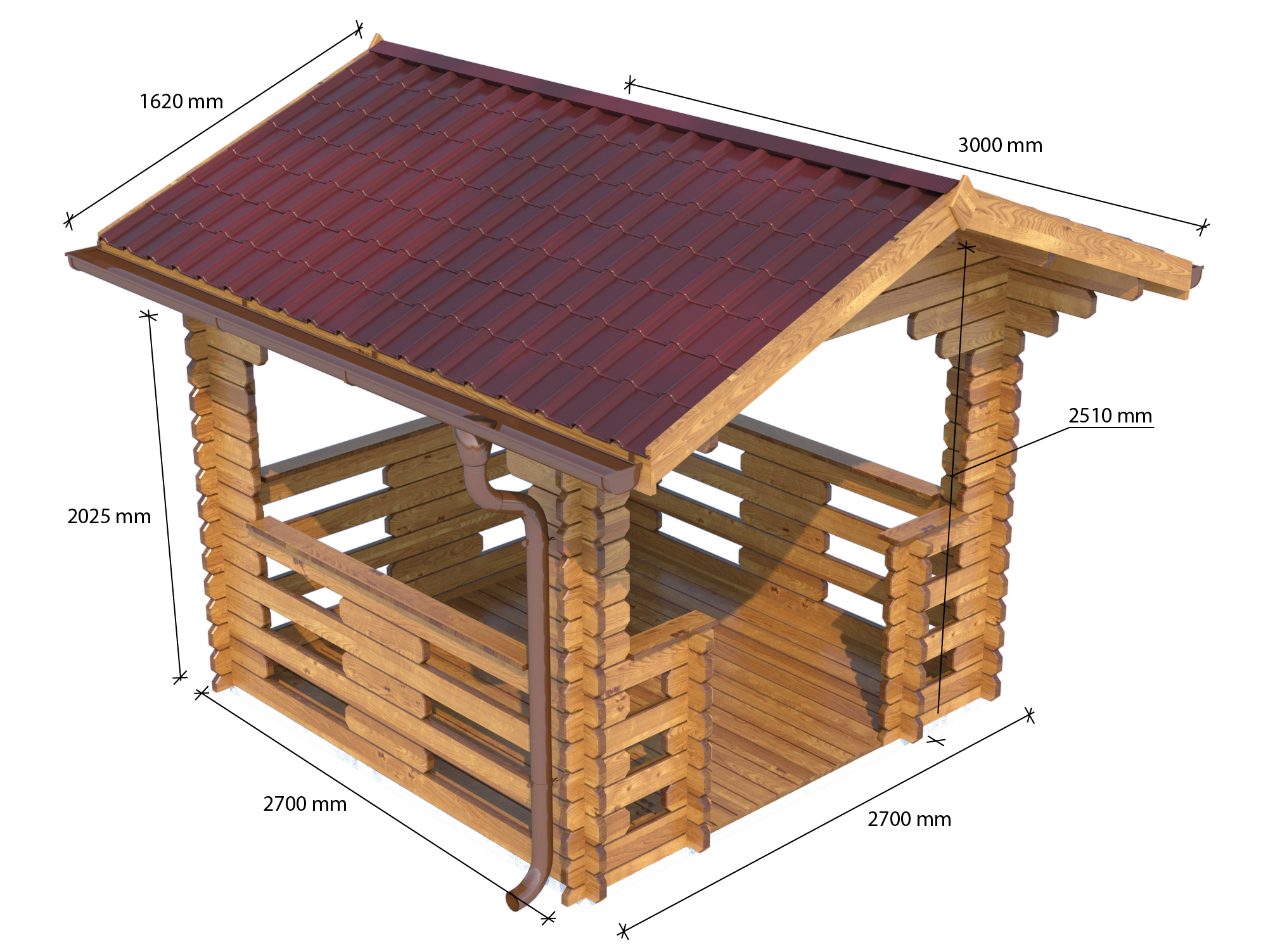 OFFERTA - Gazebo 2,5x2,5 (44mm) CHIAVI IN MANO