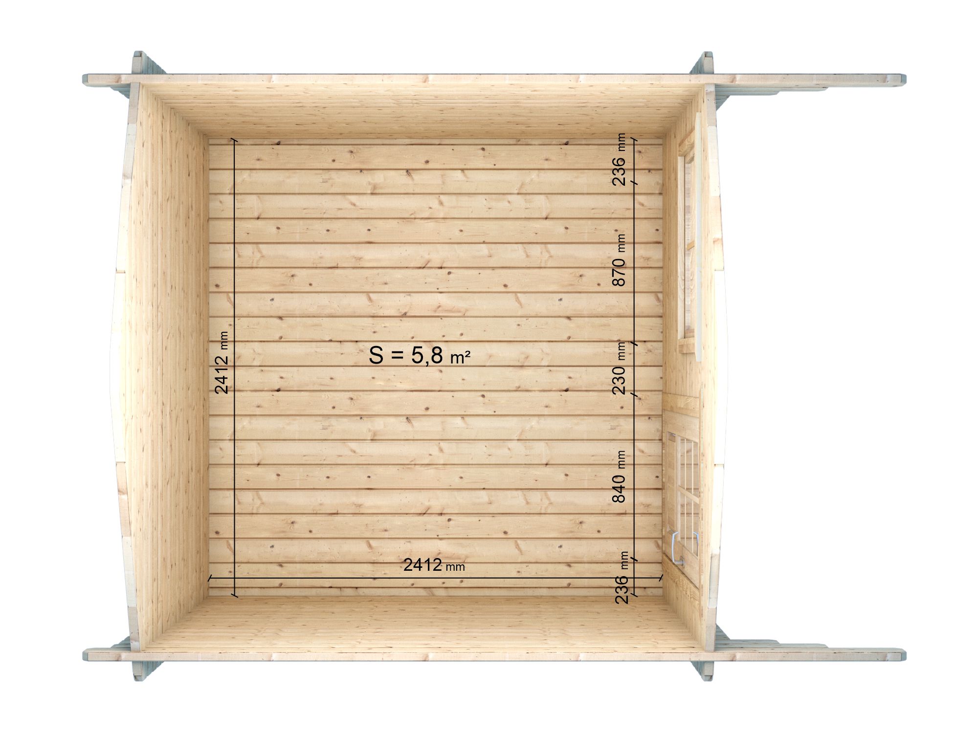 OFFERTA - Casetta 2,5x2,5 (34mm) porta singola e finestra
