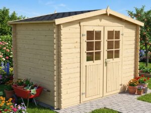 Casetta in legno 3x2 (28mm) con porta doppia