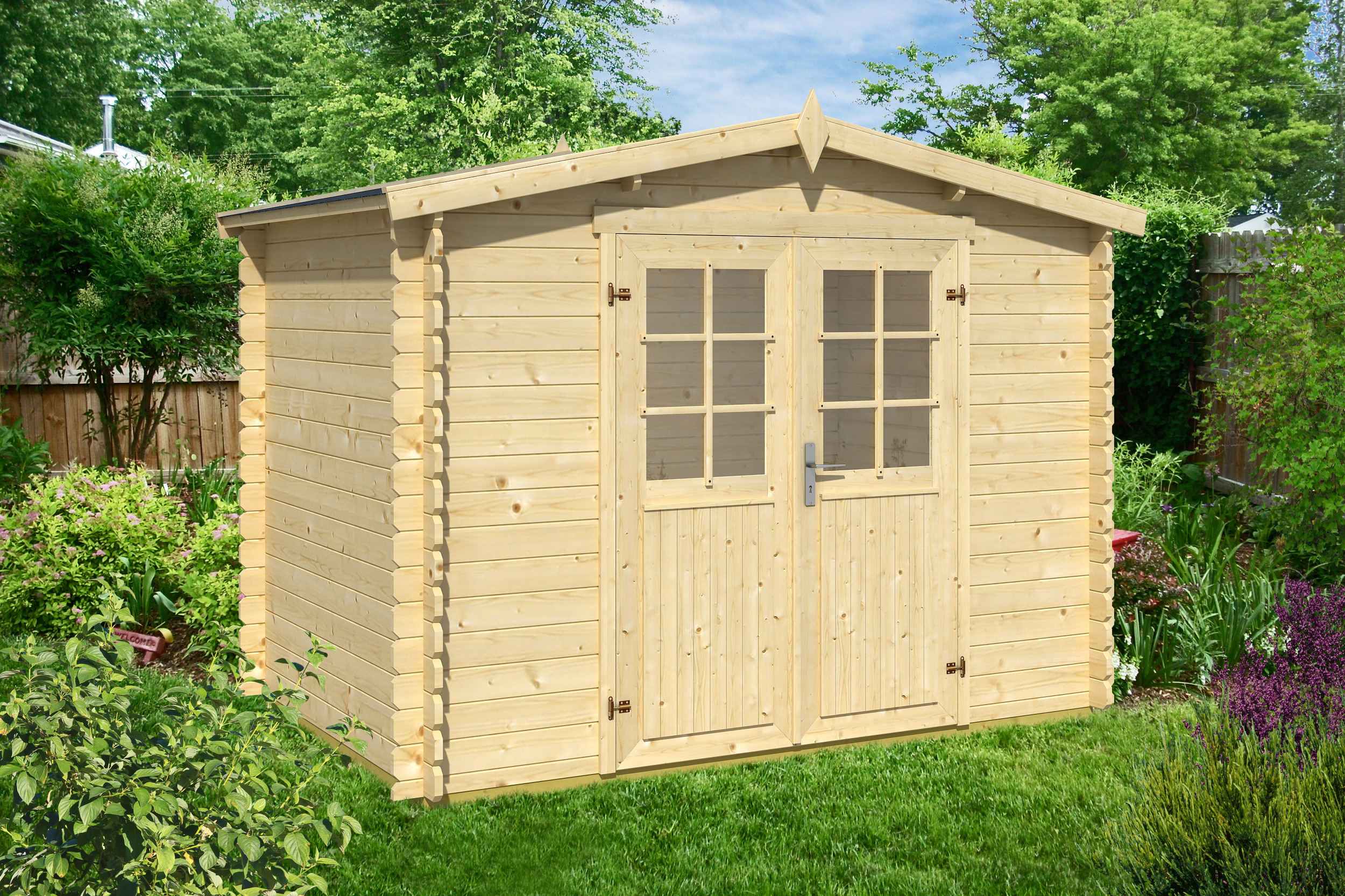 Casetta in legno 3x2 (28mm) con porta doppia