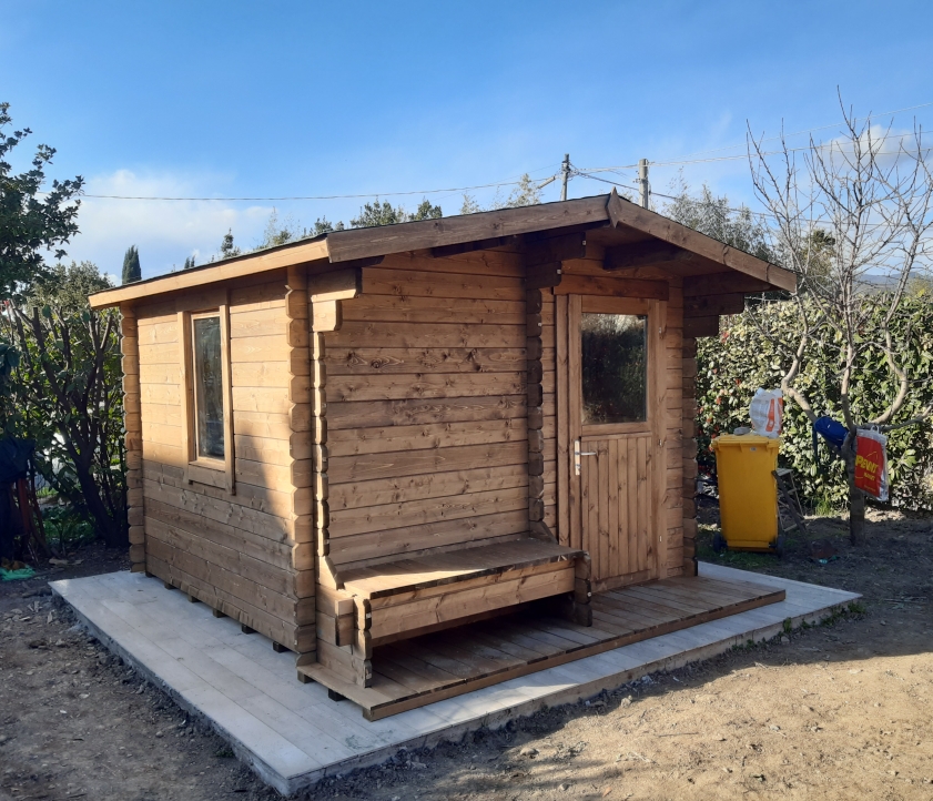 Casetta in legno 2,8x2,8 Tommi (est. 3x3,70 - 34mm)