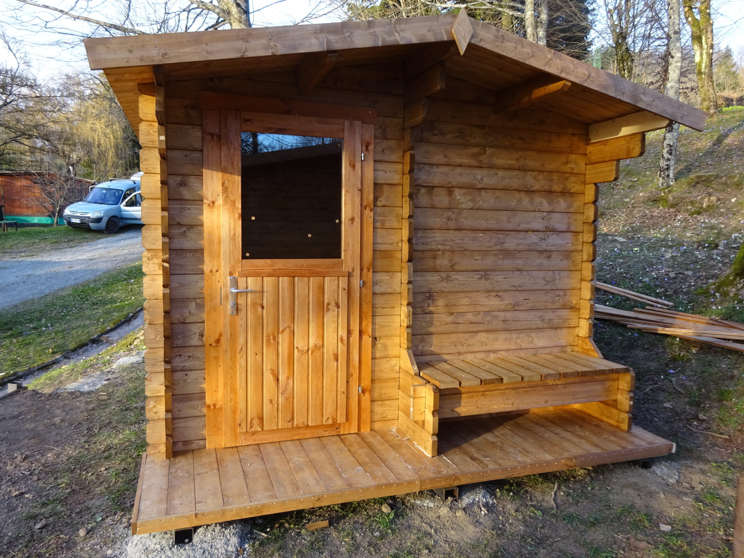 Casetta in legno 2,8x2,8 Tommi (est. 3x3,70 - 34mm)