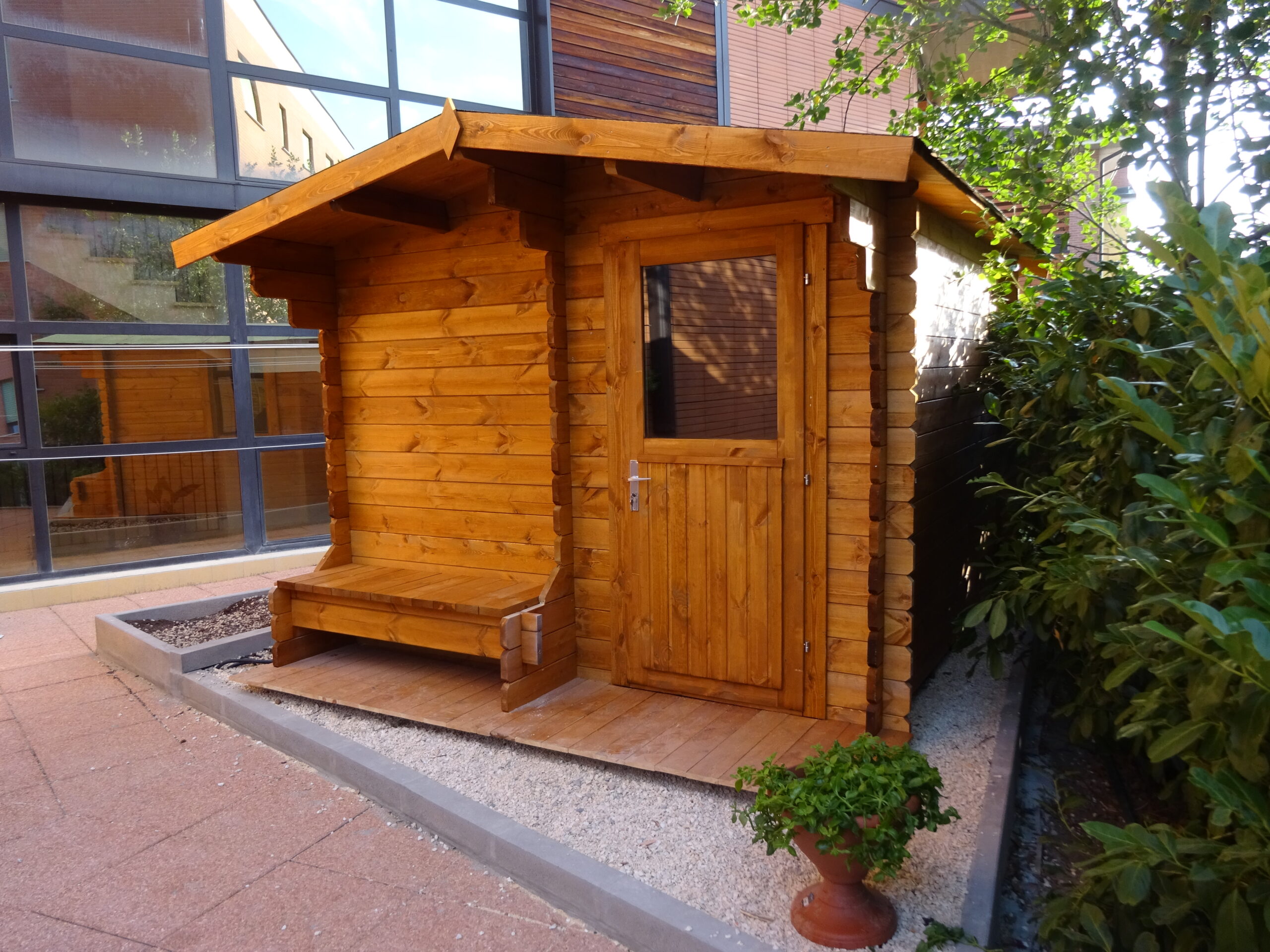 Casetta in legno 2,8x2,8 Tommi (est. 3x3,70 - 34mm)