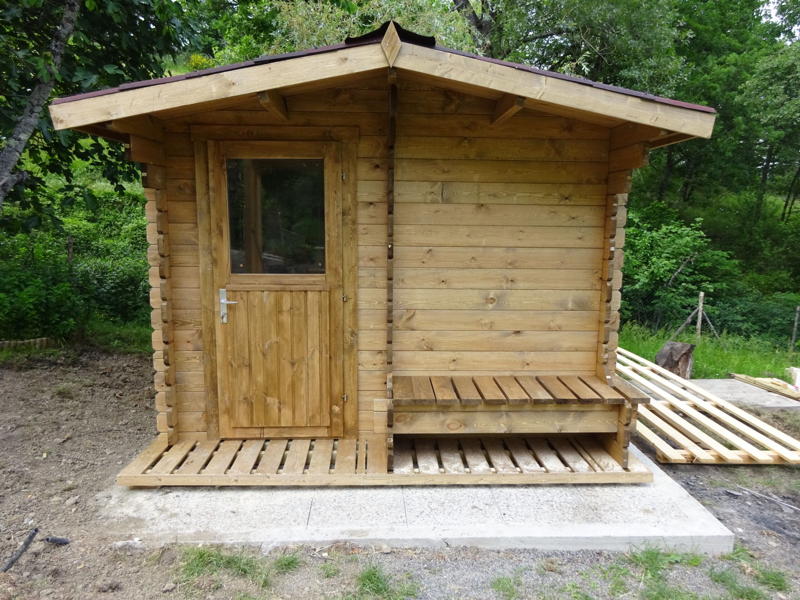 Casetta in legno 2,8x2,8 Tommi (est. 3x3,70 - 34mm)