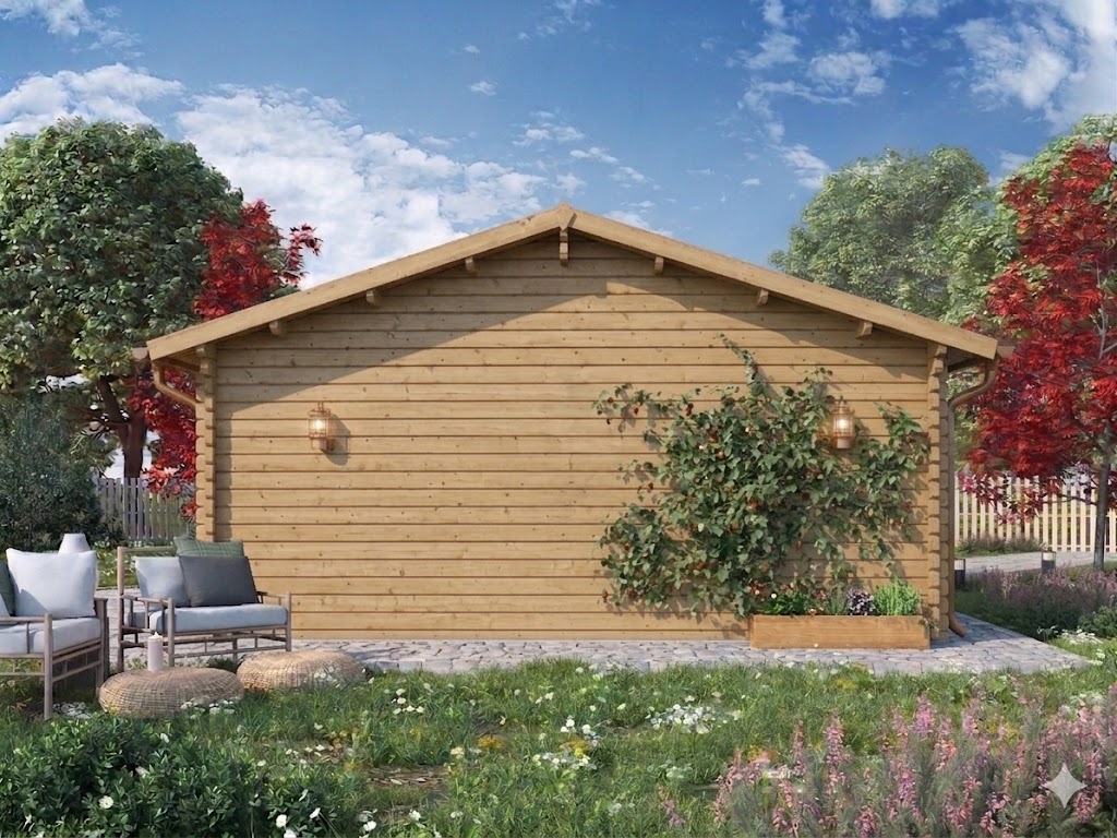 Bungalow 7x5 (44mm) porta doppia + finestre