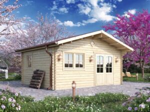 Bungalow 7x5 (44mm) porta doppia + finestre