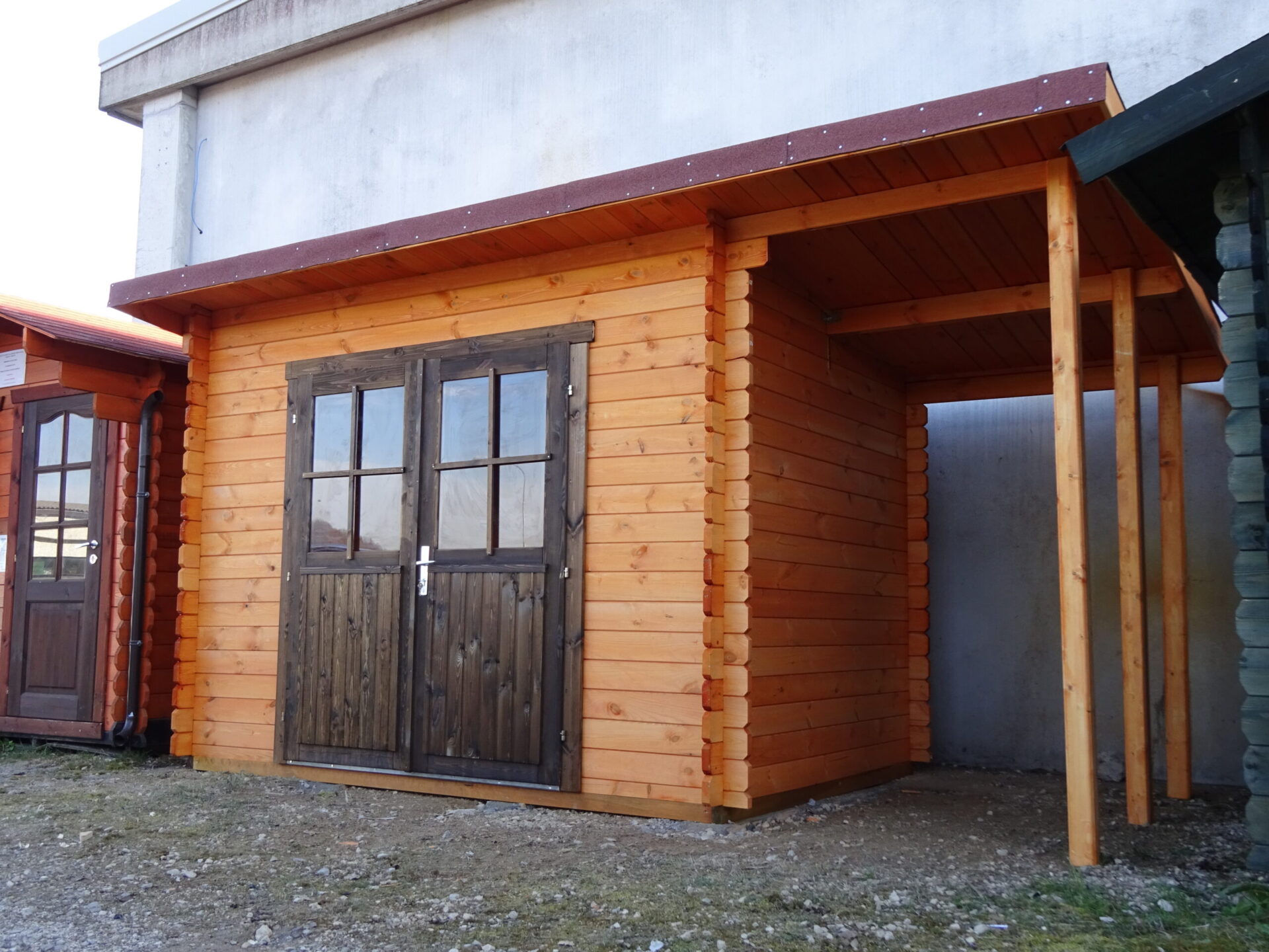 OFFERTA - Casetta in legno 3x2 34mm monofalda con tettoia laterale
