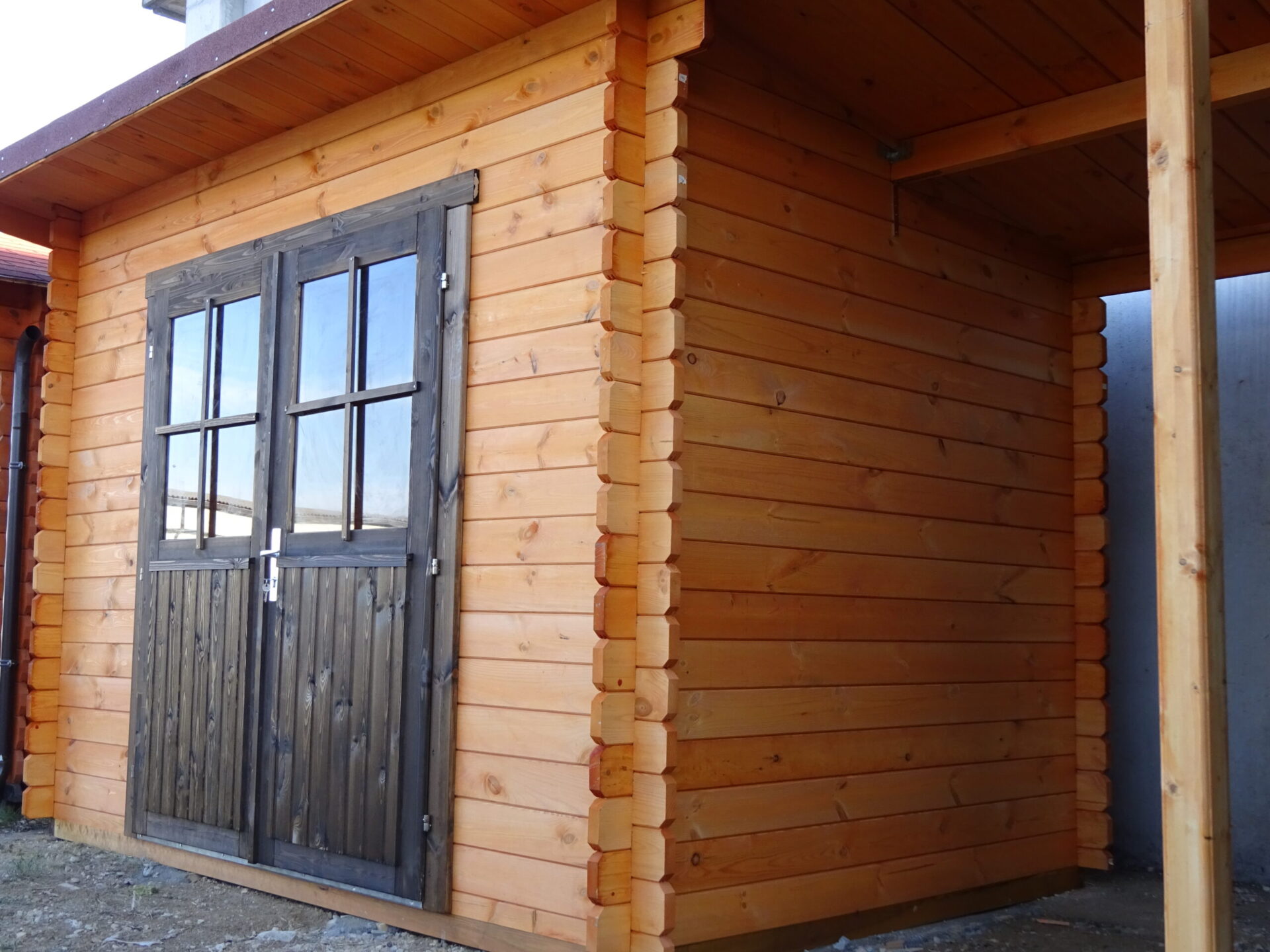 OFFERTA - Casetta in legno 3x2 34mm monofalda con tettoia laterale
