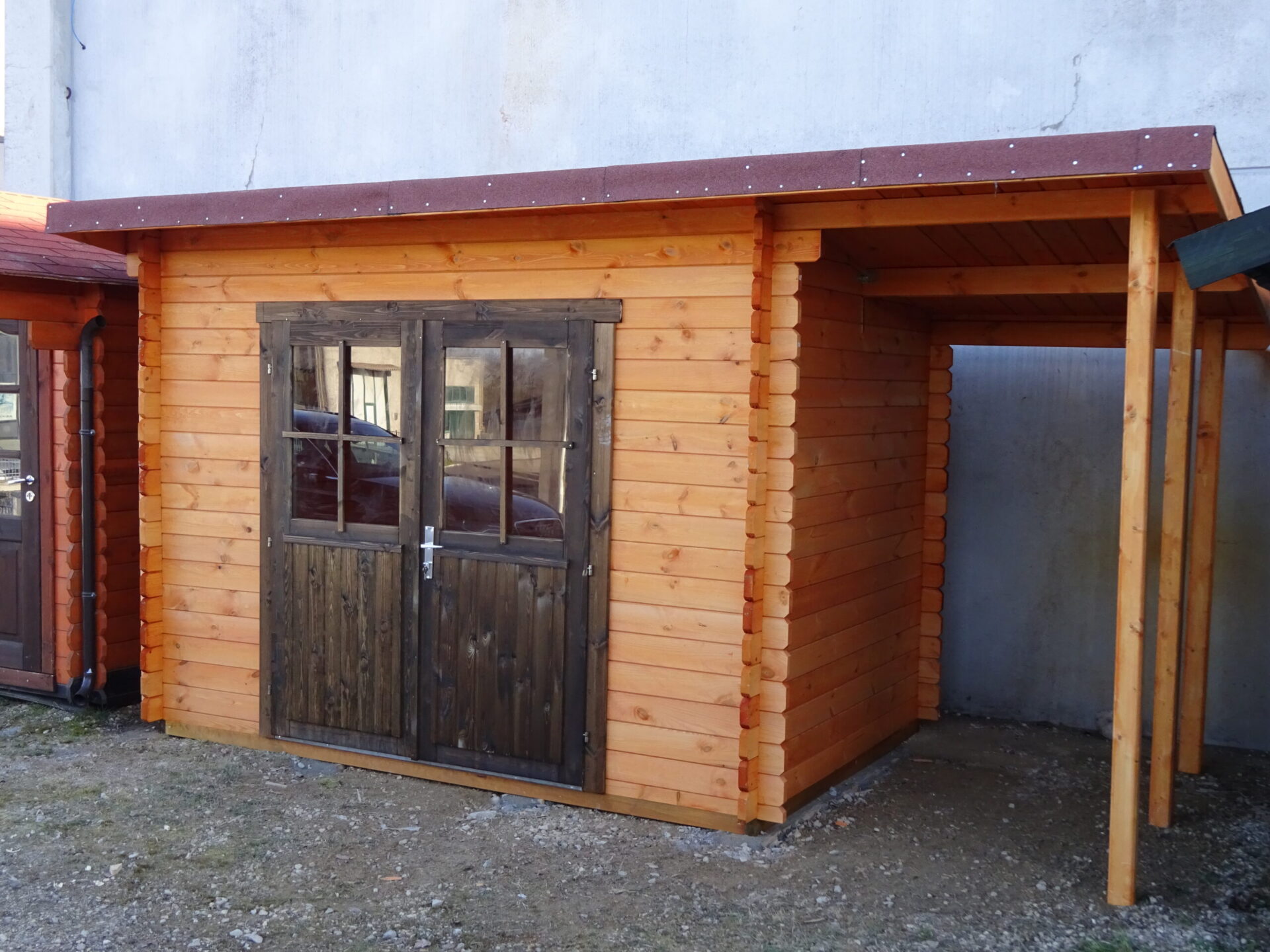 OFFERTA - Casetta in legno 3x2 34mm monofalda con tettoia laterale