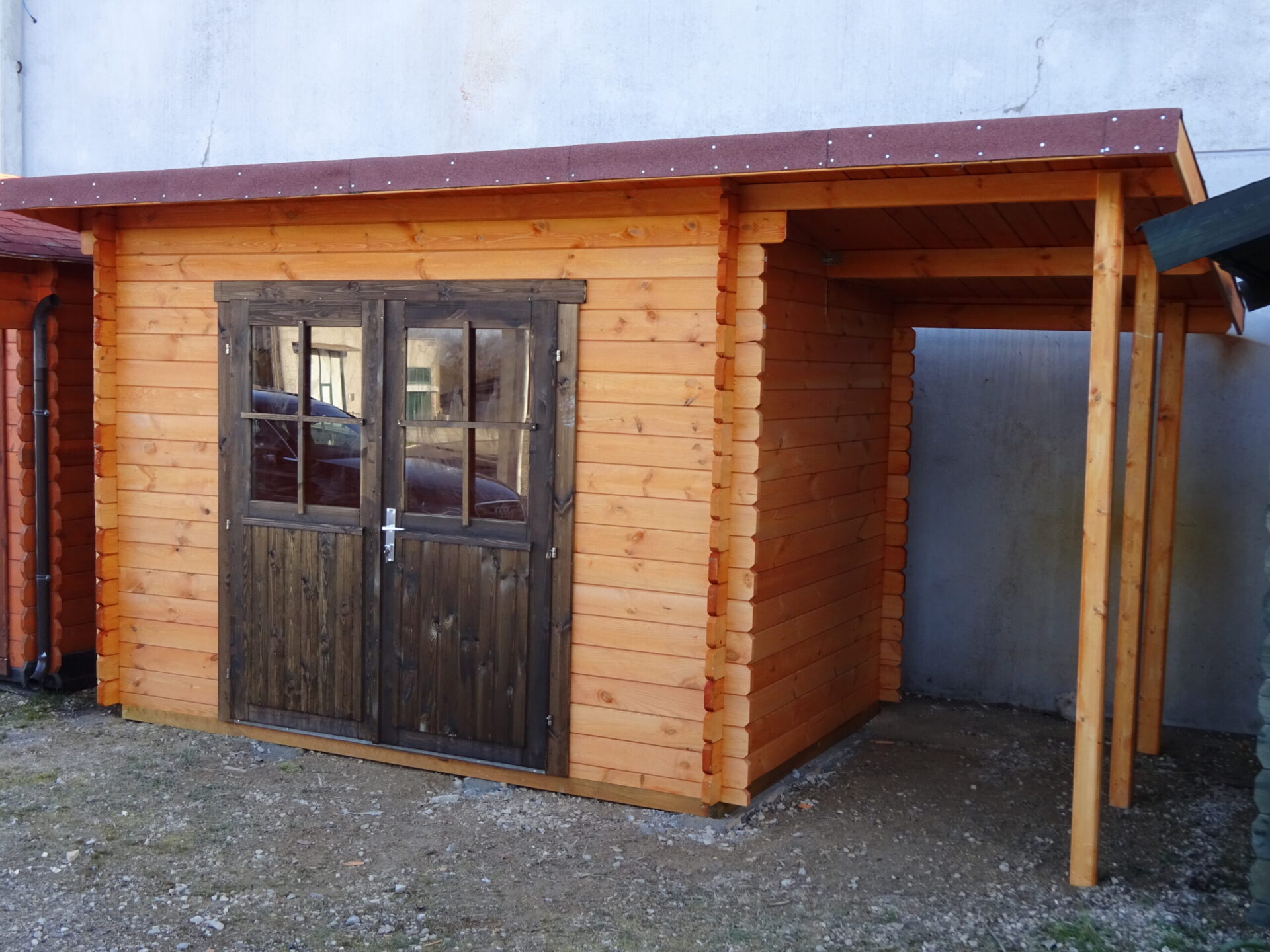 OFFERTA - Casetta in legno 3x2 34mm monofalda con tettoia laterale