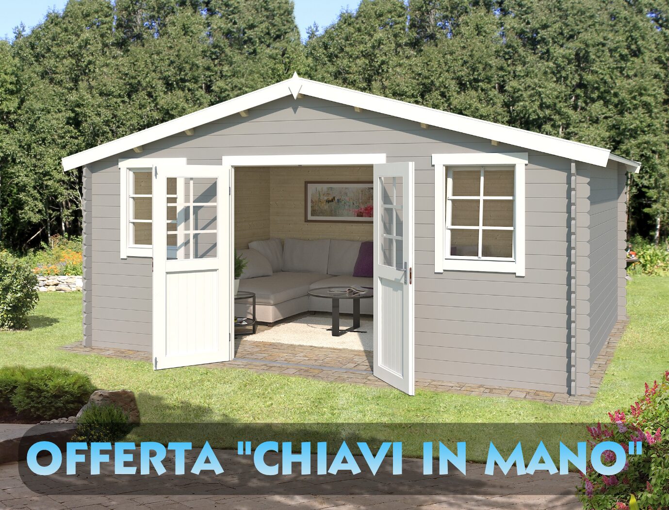 OFFERTA - Casetta 5x3 (4,8x3 - 28mm) "Udo 300" CHIAVI IN MANO