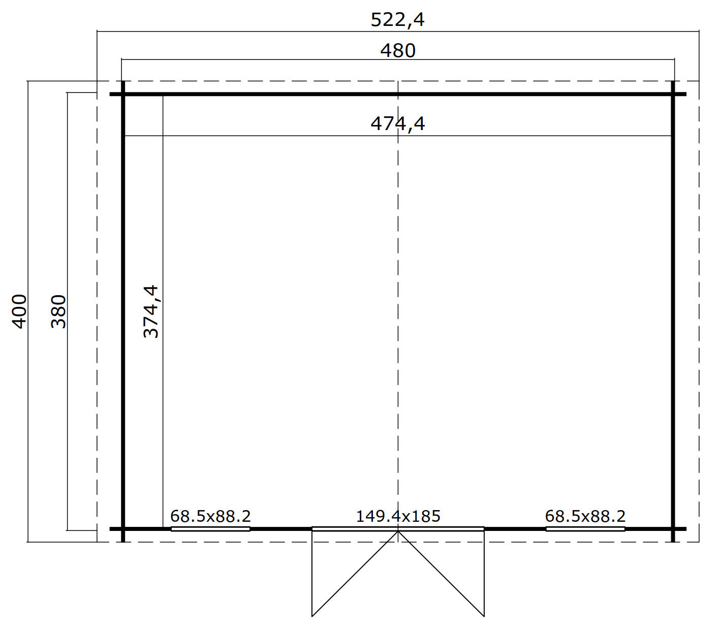 OFFERTA - Casetta 5x3 (4,8x3 - 28mm) "Udo 300" CHIAVI IN MANO