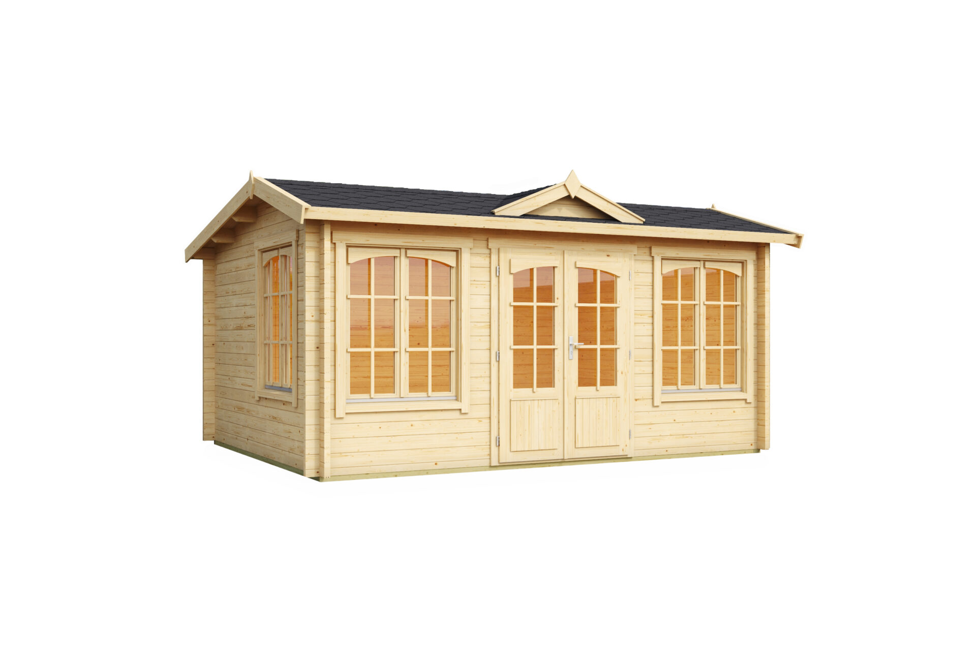 Casetta 4x3 (44mm) con porta doppia e 3 finestre