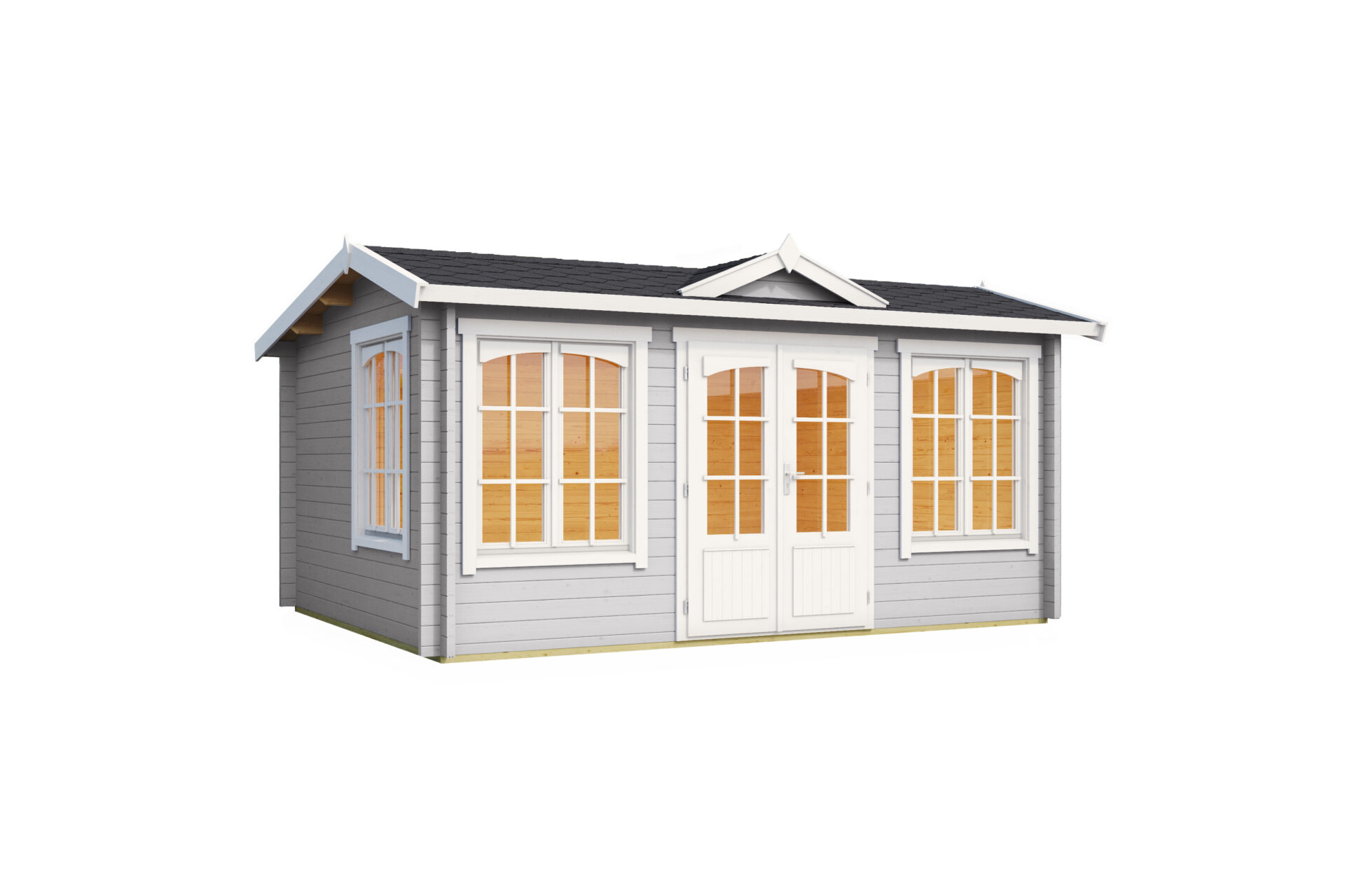 Casetta 4x3 (44mm) con porta doppia e 3 finestre